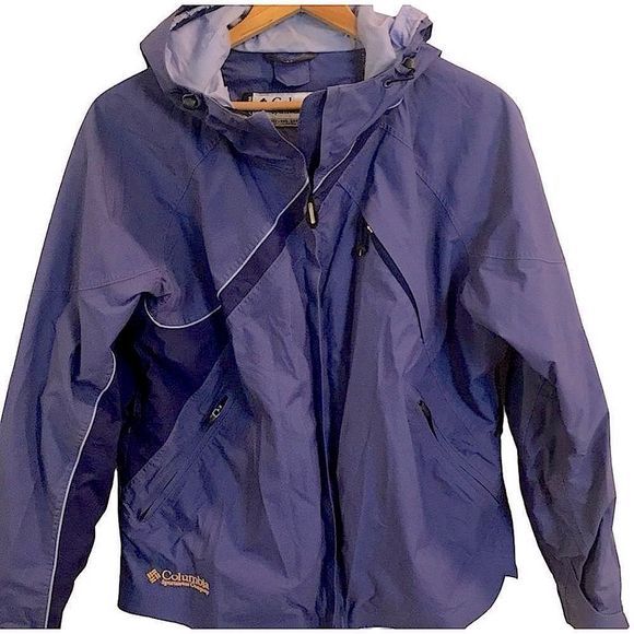 Columbia Purple Titanium OmniTech Waterproof  WindProof Hooded Jacket  SZ L  EUC - Picture 1 of 12
